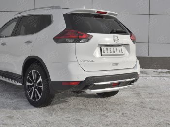 12 449 р. Защита заднего бампера (Ø63 мм, нержавейка) SLITKOFF  Nissan X-trail  3 T32 (2017-2022) рестайлинг  с доставкой в г. Нижний Новгород. Увеличить фотографию 4