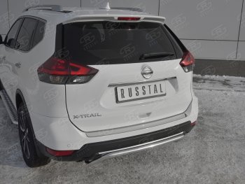 1 649 р. Защитная накладка заднего бампера Russtal Nissan X-trail 3 T32 рестайлинг (2017-2022) (Зеркальная поверхность)  с доставкой в г. Нижний Новгород. Увеличить фотографию 2