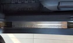 2 399 р. Накладки на порожки автомобиля СТ v2 Nissan X-trail 3 T32 рестайлинг (2017-2022)  с доставкой в г. Нижний Новгород. Увеличить фотографию 2