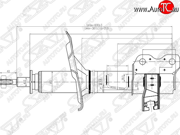 3 699 р. Правый амортизатор задний SAT  Nissan X-trail  1 T30 (2000-2003) дорестайлинг  с доставкой в г. Нижний Новгород