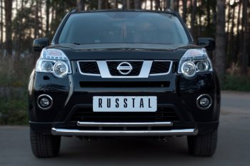 16 899 р. Защита переднего бампера (2 трубы Ø63 и 42 мм, нержавейка) SLITKOFF  Nissan X-trail  2 T31 (2010-2015) рестайлинг  с доставкой в г. Нижний Новгород. Увеличить фотографию 3