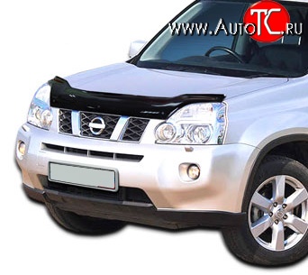 3 199 р. Дефлектор капота NovLine  Nissan X-trail  2 T31 (2007-2011) дорестайлинг  с доставкой в г. Нижний Новгород