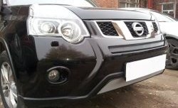 Средняя сетка на бампер Russtal (хром) Nissan X-trail 2 T31 рестайлинг (2010-2015)