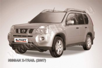 20 999 р. Кенгурятник d76 низкий мини  Nissan X-trail  2 T31 (2007-2011) дорестайлинг (Цвет: серебристый)  с доставкой в г. Нижний Новгород. Увеличить фотографию 1