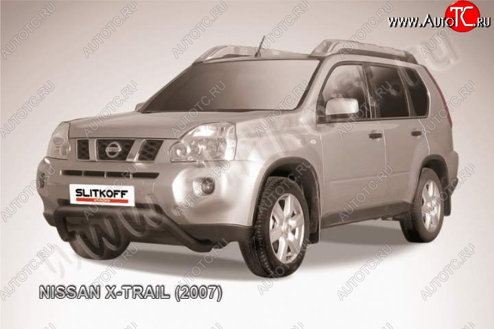 17 999 р. Кенгурятник d76 низкий мини Nissan X-trail 2 T31 дорестайлинг (2007-2011) (Цвет: серебристый)  с доставкой в г. Нижний Новгород