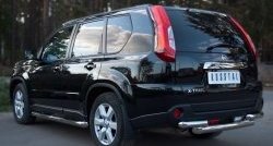 13 799 р. Защита заднего бампера (2 трубы Ø76, нержавейка) SLITKOFF  Nissan X-trail  2 T31 (2010-2015) рестайлинг  с доставкой в г. Нижний Новгород. Увеличить фотографию 4