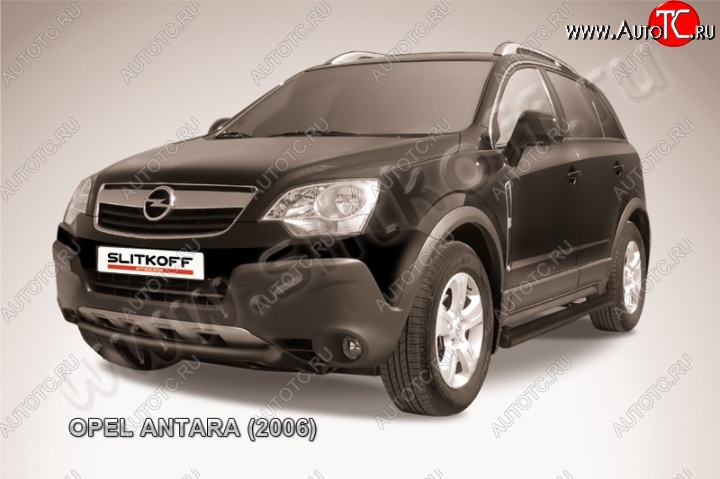 3 899 р. Защита переднего бампер Slitkoff  Opel Antara (2006-2010) (Цвет: серебристый)  с доставкой в г. Нижний Новгород