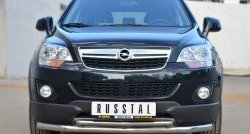 14 899 р. Защита переднего бампера (2 трубыØ63 и 42 мм, нержавейка) SLITKOFF Opel Antara рестайлинг (2010-2015)  с доставкой в г. Нижний Новгород. Увеличить фотографию 2