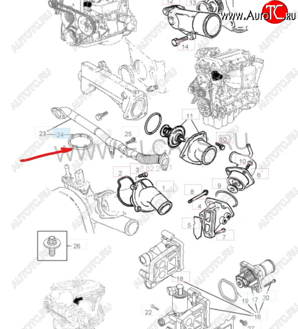 118 р. Уплотнительное кольцо маслопровода GM (дв. Z16XEP, к корпусу масляного фильтра) Opel Astra H универсал (2004-2007)  с доставкой в г. Нижний Новгород