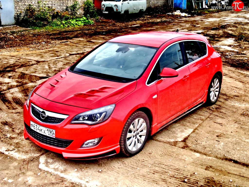 15 199 р. Пластиковый капот Sport Opel Astra J хэтчбек 5 дв.  рестайлинг (2012-2017) (Неокрашенный)  с доставкой в г. Нижний Новгород