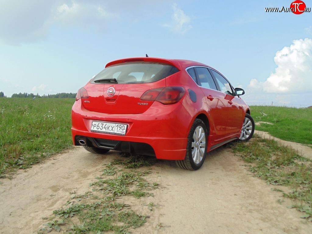 3 899 р. Накладка Sport на задний бампер Opel Astra J хэтчбек 5 дв.  рестайлинг (2012-2017) (Неокрашенная)  с доставкой в г. Нижний Новгород