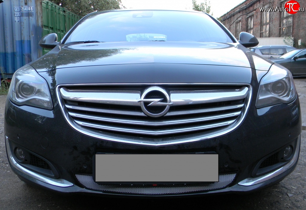 1 539 р. Сетка на бампер (рестайлинг) Russtal (хром) Opel Insignia A дорестайлинг седан (2008-2013)  с доставкой в г. Нижний Новгород