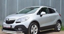 13 849 р. Защита порогов из круглой трубы диаметром 63 мм Russtal Opel Mokka  дорестайлинг (2012-2016) (Защита порогов с со скосами на торцах (вариант 1))  с доставкой в г. Нижний Новгород. Увеличить фотографию 4