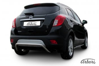 12 149 р. Защита заднего бампера Arbori (скоба, нержавейка, 1 труба d57 mm). Opel Mokka  дорестайлинг (2012-2016)  с доставкой в г. Нижний Новгород. Увеличить фотографию 2