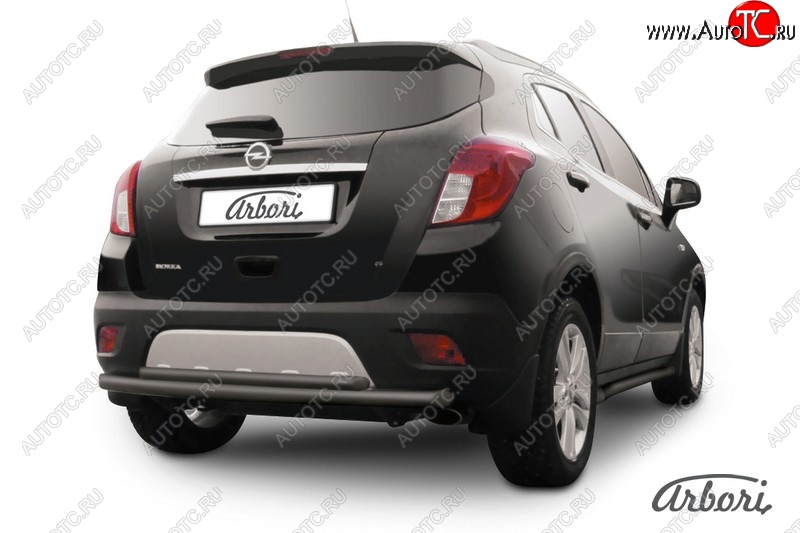 6 749 р. Защита заднего бампера Arbori (черная, 2 трубы d57 и 42 mm). Opel Mokka  дорестайлинг (2012-2016)  с доставкой в г. Нижний Новгород