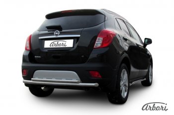 12 869 р. Защита заднего бампера Arbori (нержавейка, 2 трубы d57 и 42 mm). Opel Mokka  дорестайлинг (2012-2016)  с доставкой в г. Нижний Новгород. Увеличить фотографию 2