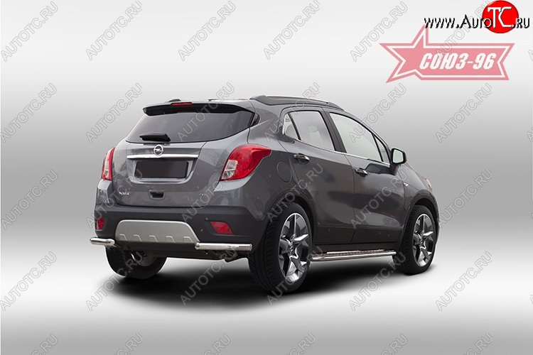 10 574 р. Защита заднего бампера из боковых уголков Souz-96 (d60) Opel Mokka  дорестайлинг (2012-2016)  с доставкой в г. Нижний Новгород