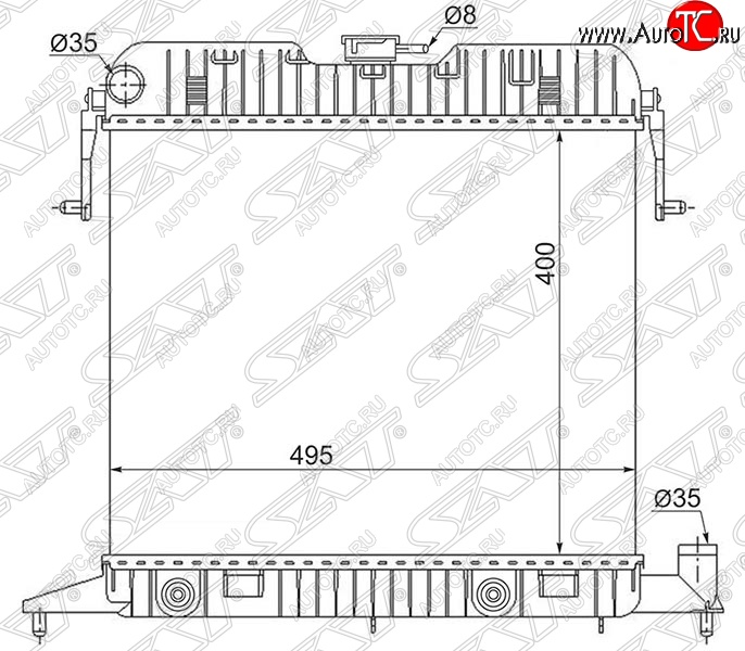 10 999 р. Радиатор двигателя (пластинчатый, 1.8/2.0, АКПП) SAT Opel Omega A седан (1986-1994)  с доставкой в г. Нижний Новгород