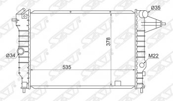 Радиатор двигателя (пластинчатый, МКПП) SAT Opel Vectra A седан рестайлинг (1992-1995)