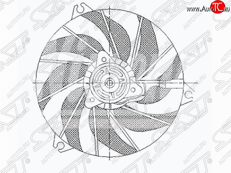 4 299 р. Диффузор радиатора в сборе SAT  Peugeot 206 ( хэтчбэк 5 дв.,  хэтчбэк 3 дв.) (1998-2003) 2AC дорестайлинг, 2AC дорестайлинг  с доставкой в г. Нижний Новгород