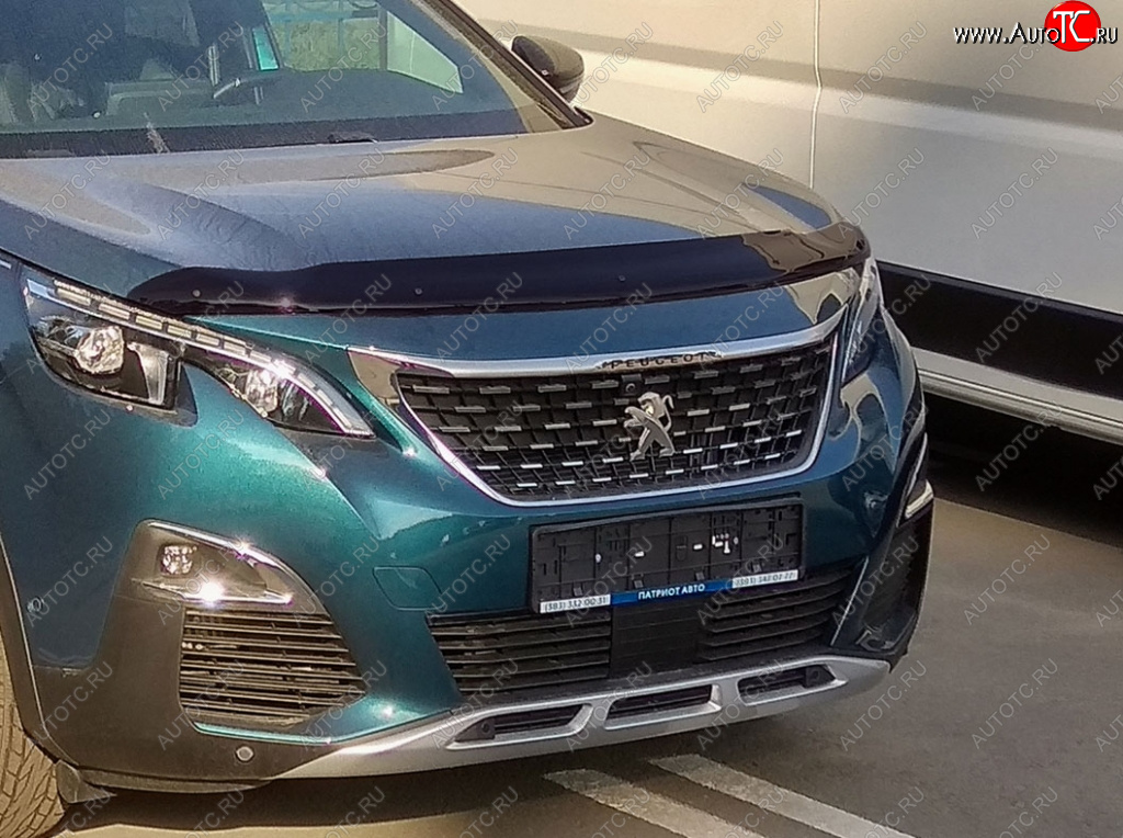 2 879 р. Дефлектор капота SIM Peugeot 3008 2 (2016-2025)  с доставкой в г. Нижний Новгород