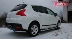 Защита заднего бампера Souz-96 (d42) Peugeot 3008 рестайлинг (2013-2017)