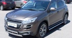 22 299 р. Защита переднего бампера (2 трубыØ75х42 мм, нержавейка) Russtal Peugeot 4008 (2012-2017)  с доставкой в г. Нижний Новгород. Увеличить фотографию 4