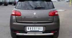 12 799 р. Защита заднего бампера (Ø76 и 42 мм, нержавейка) SLITKOFF  Peugeot 4008 (2012-2017) (с короткой верхней трубой)  с доставкой в г. Нижний Новгород. Увеличить фотографию 2