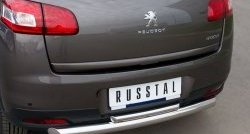 12 799 р. Защита заднего бампера (Ø76 и 42 мм, нержавейка) SLITKOFF  Peugeot 4008 (2012-2017) (с короткой верхней трубой)  с доставкой в г. Нижний Новгород. Увеличить фотографию 3