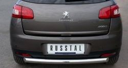 Одинарная защита заднего бампера из трубы диаметром 76 мм SLITKOFF Peugeot (Пежо) 4008 (2012-2017)