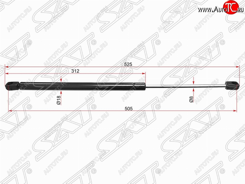 469 р. Газовый упор крышки багажника SAT Peugeot 407 седан (2004-2010)  с доставкой в г. Нижний Новгород