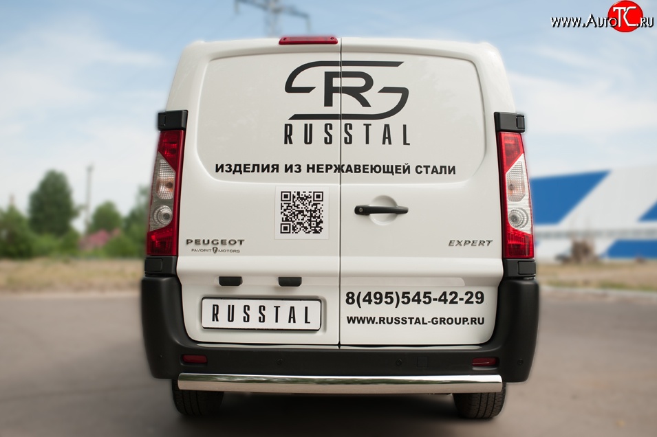 17 999 р. Защита заднего бампера (Ø75x42 мм, нержавейка) Russtal Peugeot Expert (2007-2012)  с доставкой в г. Нижний Новгород