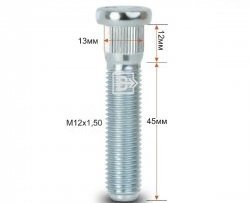 188 р. Забивная шпилька 45 мм ступицы Вектор M12 1.5 45 Chery Bonus (A13) лифтбэк (2011-2016). Увеличить фотографию 1