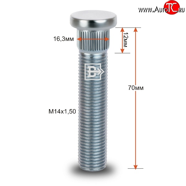 282 р. Забивная шпилька 58 мм ступицы Вектор M14 1.5 58 MG One (2021-2025)