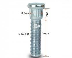 188 р. Забивная шпилька 40 мм ступицы Вектор M12 1.25 40 ИжАвто Ода 2717 Версия (1991-2005). Увеличить фотографию 1