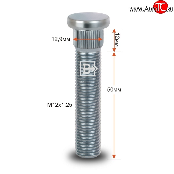 199 р. Забивная шпилька 50 мм ступицы Вектор M12 1.25 50 CITROEN C2 (2003-2009)