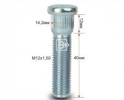 188 р. Забивная шпилька 40 мм ступицы Вектор M12x1.5x40 Toyota SW4 2 (2015-2025). Увеличить фотографию 1