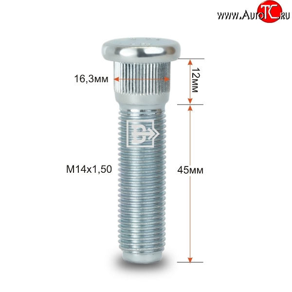 279 р. Забивная шпилька 45 мм ступицы Вектор M14 1.5 45 Audi A4 B5 8D2 седан 2-ой рестайлинг (1999-2001)