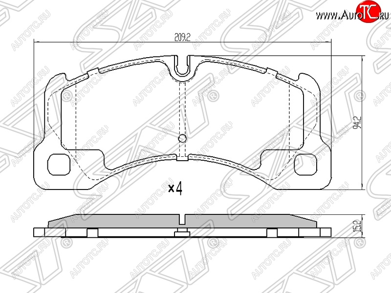 2 259 р. Колодки тормозные SAT (передние)  Porsche Cayenne ( 955,  957,  958) (2002-2014), Porsche Panamera  970 (2009-2013), Volkswagen Touareg ( GP,  NF) (2002-2014)  с доставкой в г. Нижний Новгород