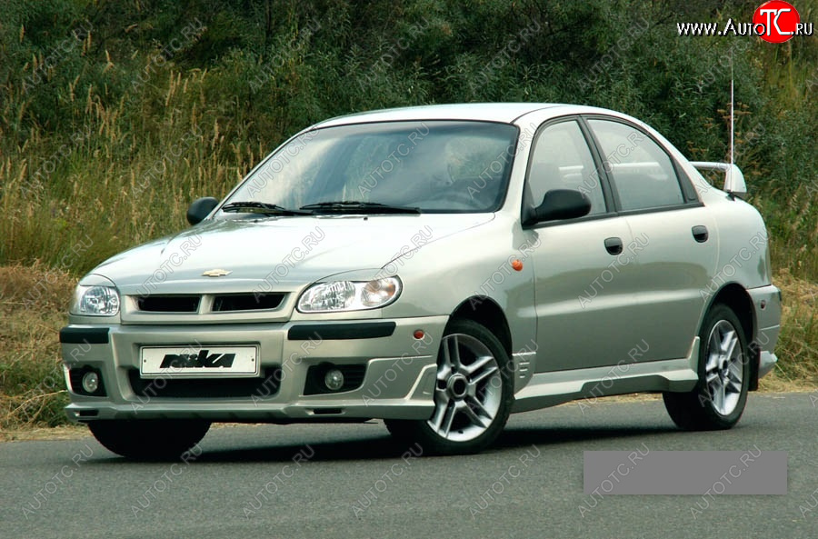 10 699 р. Передний бампер Nika Chevrolet Lanos T100 седан (2002-2017) (Неокрашенный, Без вставок под ПТФ)  с доставкой в г. Нижний Новгород