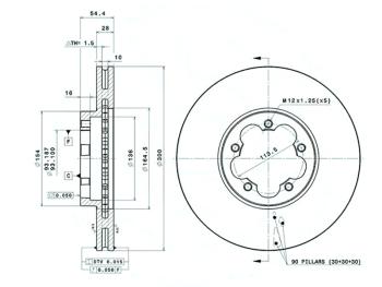 2 999 р. Передний тормозной диск (вентилируемый, 300 мм) SAT Ford Transit цельнометаллический фургон (2006-2014)  с доставкой в г. Нижний Новгород. Увеличить фотографию 1