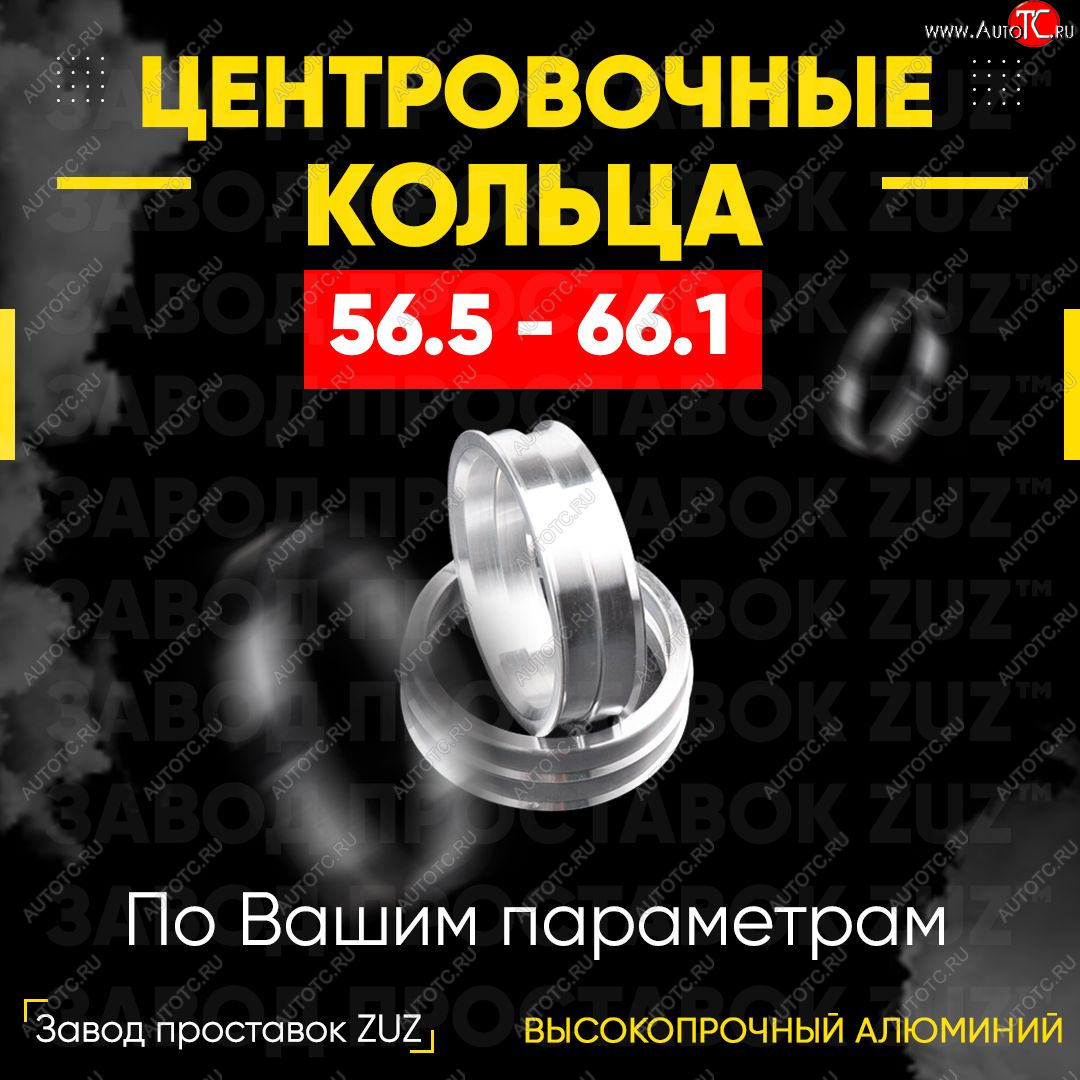 1 799 р. Алюминиевое центровочное кольцо (4 шт) ЗУЗ 56.5 x 66.1    с доставкой в г. Нижний Новгород