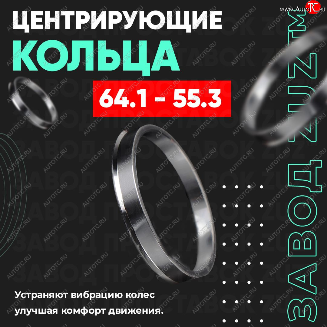 1 799 р. Алюминиевое центровочное кольцо (4 шт) ЗУЗ 55.3 x 64.1    с доставкой в г. Нижний Новгород