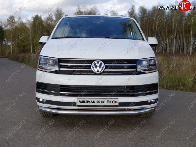 21 799 р. Защита переднего бампера нижняя d60,3 мм ТСС Тюнинг Volkswagen Transporter T6 дорестайлинг (2015-2019) (нержавейка)  с доставкой в г. Нижний Новгород