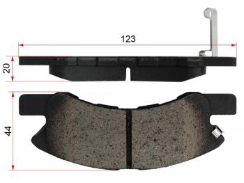 Колодки тормозные перед (123х44х20 мм) SAT Daihatsu Mira e:S LA350S,LA360S (2017-2025)
