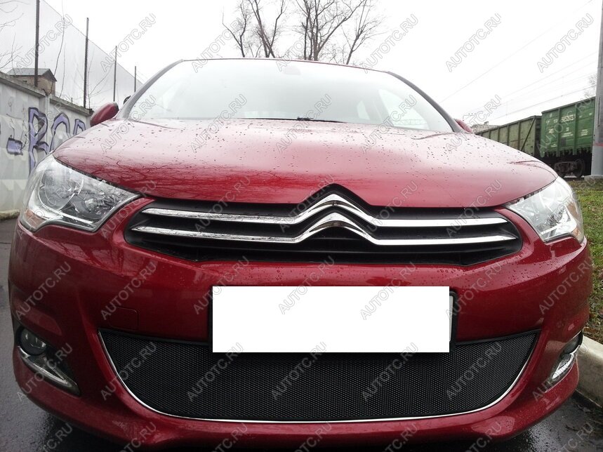 799 р. Зимняя заглушка решетки радиатора Стрелка11  CITROEN C4  B7 (2011-2018) хэтчбэк 5 дв. (черная)  с доставкой в г. Нижний Новгород