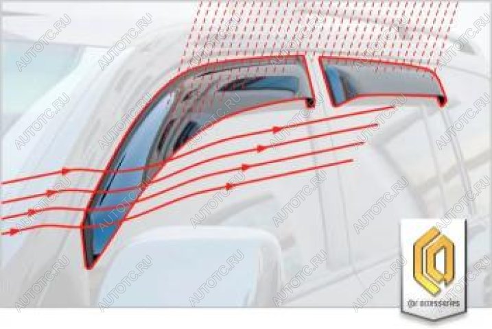 2 199 р. Дефлектора окон CA-Plastic  Mitsubishi Lancer  10 (2007-2010) седан дорестайлинг, хэтчбэк дорестайлинг (серия Шелкография золото)  с доставкой в г. Нижний Новгород