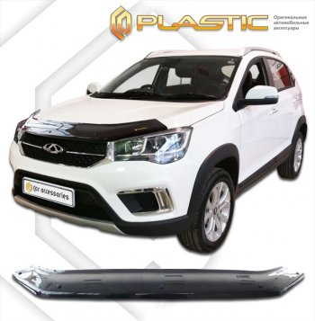 1 759 р. Дефлектор капота CA-Plastic Chery Tiggo 2 (2017-2024) (classic черный, без надписи)  с доставкой в г. Нижний Новгород. Увеличить фотографию 1