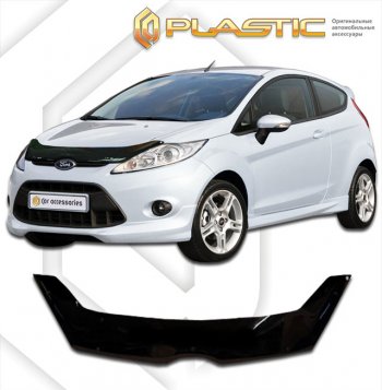 1 839 р. Дефлектор капота CA-Plastic  Ford Fiesta  6 (2008-2013) хэтчбэк 3 дв. дорестайлинг, хэтчбэк 5 дв. дорестайлинг (classic черный, без надписи)  с доставкой в г. Нижний Новгород. Увеличить фотографию 1