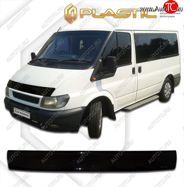 1 999 р. Дефлектор капота CA-Plastic  Ford Transit (2000-2006) цельнометаллический фургон дорестайлинг (classic черный, без надписи)  с доставкой в г. Нижний Новгород